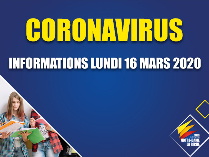 Cornavirus informations lundi 16 mars 2020