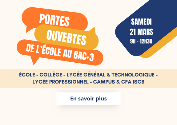Portes ouvertes - samedi 21 mars - 9h à 12h30