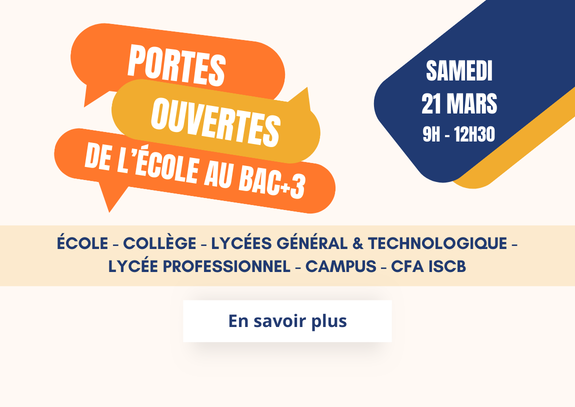 Portes ouvertes - samedi 21 mars - 9h à 12h30